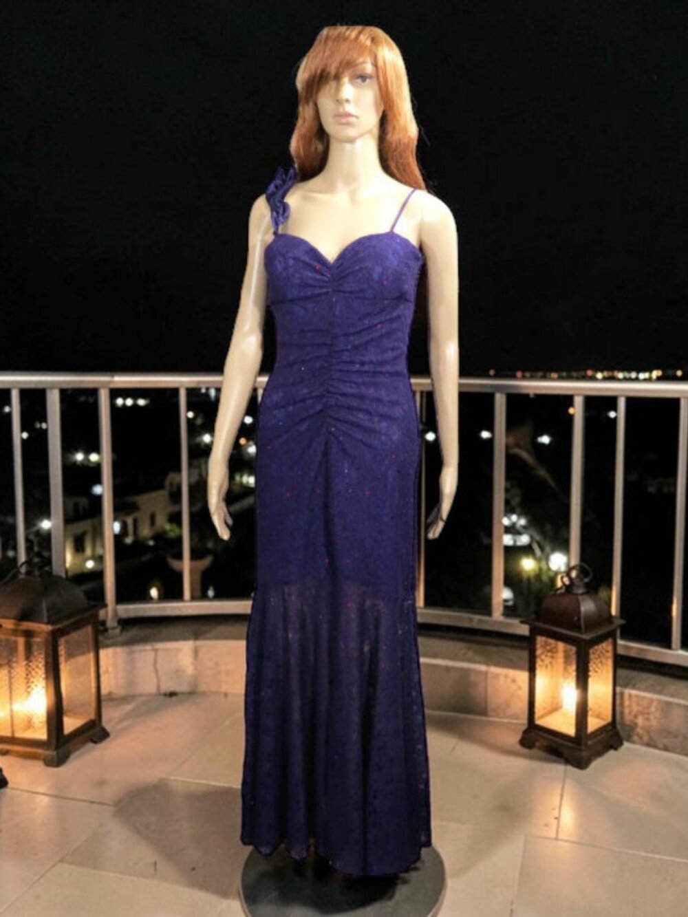 Purple Sequin Embellished Gown